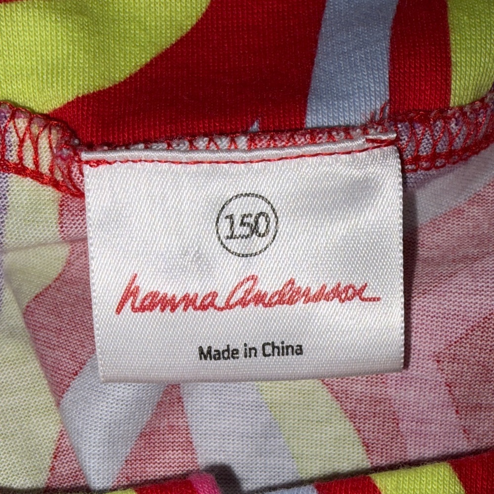 Hanna Andersson Girls Bright Retro Mod Swirl Cotton Dress Size 12 150 - Picture 10 of 12